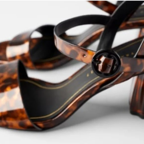 Zara Tortoiseshell Sandal Heel - Picture 2 of 5